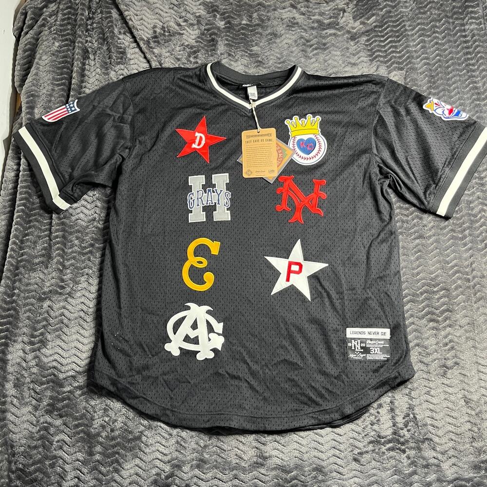 Negro League Baseball Rings & Crwns Stitched All Over Mesh Jersey Sz 3XL NWT